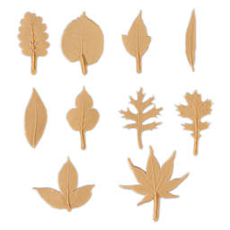 Leaf Print Set - 10 rubber leaf prints shown in rows