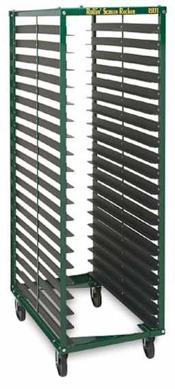 AWT Rollin' Screen Racker - 20 Shelf Screen Racker condensed to 15" width