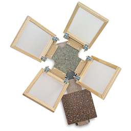 Four Color Garment Printing Machine - Top view of 4 Stations shown lowered