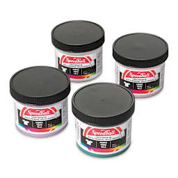 Speedball Fabric Screen Printing Ink - Polished Pastel Colors, Set of 4, 4 oz, Jars (Out of packaging)