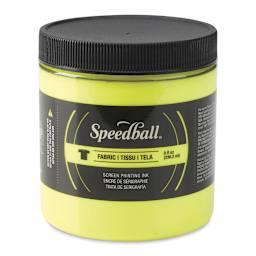 Speedball Fabric Screen Printing Ink - Fluorescent Yellow, 8 oz, Jar