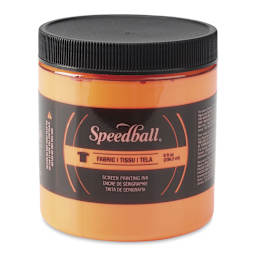Speedball Fabric Screen Printing Ink - Fluorescent Orange, 8 oz, Jar