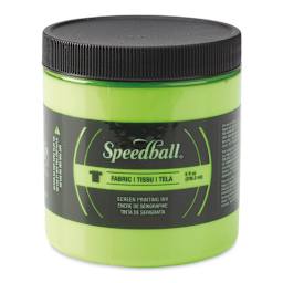 Speedball Fabric Screen Printing Ink - Fluorescent Lime Green, 8 oz, Jar
