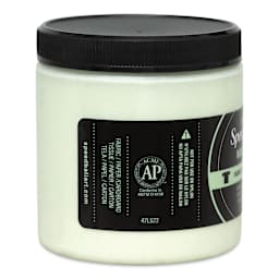Speedball Night Glo Fabric Screen Printing Ink - White, 8 oz, Jar (Left side of label)