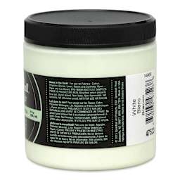 Speedball Night Glo Fabric Screen Printing Ink - White, 8 oz, Jar (Right side of label)
