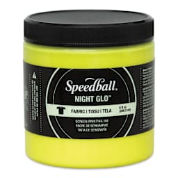 Speedball Night Glo Fabric Screen Printing Ink - Yellow, 8 oz, Jar (Front)