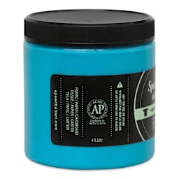 Speedball Night Glo Fabric Screen Printing Ink - Blue, 8 oz, Jar (Left side of label)
