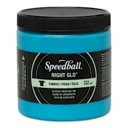 Speedball Night Glo Fabric Screen Printing Ink - Blue, 8 oz, Jar (Front)