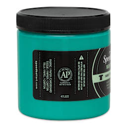 Speedball Night Glo Fabric Screen Printing Ink - Green, 8 oz, Jar (Left side of label)