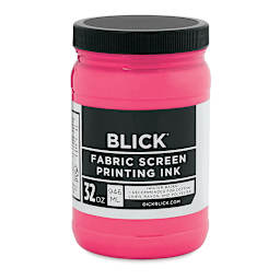 Blick Water-Base Acrylic Textile Screen Printing Ink - Fluorescent Hot Pink, Quart
