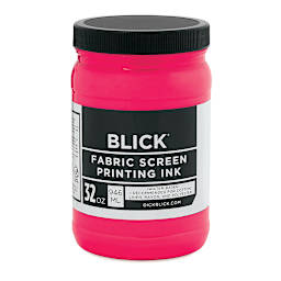 Blick Water-Base Acrylic Textile Screen Printing Ink - Fluorescent Magenta, Quart