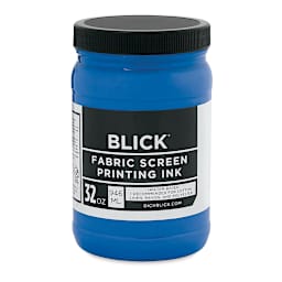 Blick Water-Base Acrylic Textile Screen Printing Ink - Blue, Quart