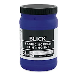 Blick Water-Base Acrylic Textile Screen Printing Ink - Process Cyan, Quart