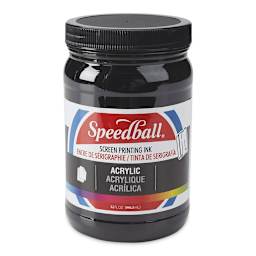 Speedball Permanent Acrylic Screen Printing Ink - Black, Quart