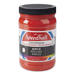 Speedball Permanent Acrylic Screen Printing Ink - Fire Red, Quart