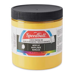 Speedball Permanent Acrylic Screen Printing Ink - Medium Yellow, 8 oz