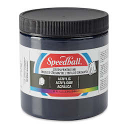 Speedball Permanent Acrylic Screen Printing Ink - Dark Blue, 8 oz