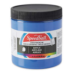 Speedball Permanent Acrylic Screen Printing Ink - Ultra Blue, 8 oz