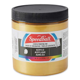 Speedball Permanent Acrylic Screen Printing Ink - Gold, 8 oz