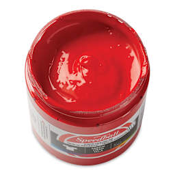 Speedball Fabric Screen Printing Ink - Red, 8 oz, Jar (Open, Top view)