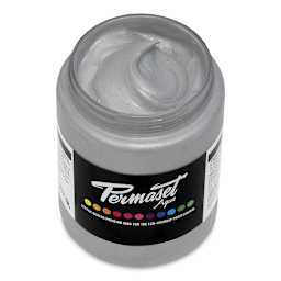 Permaset Aqua Fabric Ink - Bright Silver, 300 ml
