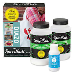Speedball Diazo System Kit - kit contents in front of packaging