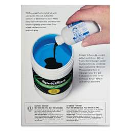 Speedball Diazo Photo Emulsion and Sensitizer Kit, back of the packaging