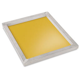 Printer's Edge Aluminum Screen Printing Frame - 20" x 24" x 1 1/4", Yellow, 230 mesh - top view, angled