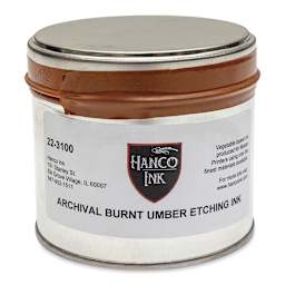 Hanco Oil Based Etching Ink - 1 lb, Burnt Umber - front