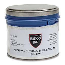 Hanco Litho Ink - 1 lb, Phthalo Blue - front