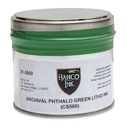 Hanco Litho Ink - 1 lb, Phthalo Green - front