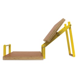 Woodzilla Hand Lino Press - Yellow, 11-3/4" x 16-1/2", Wide Base, press open