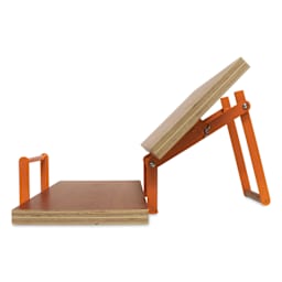 Woodzilla Hand Lino Press - Mandarin Orange, 19" x 12-1/2", press open