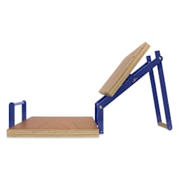 Woodzilla Hand Lino Press - Blue, 11-3/4" x 16-1/2", Wide Base, press open