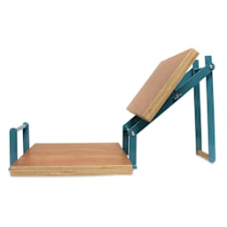 Woodzilla Hand Lino Press - Turquoise, 11-3/4" x 16-1/2", Wide Base, press open