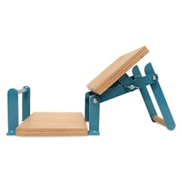 Woodzilla Hand Lino Press - Turquoise, 5-7/8" x 8-1/4", press open