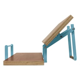 Woodzilla Hand Lino Press - Turquoise, 19" x 12-1/2", press open