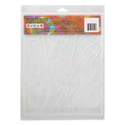 Gelli Arts Stencil - Tulip, 8" x 10", back of packaging