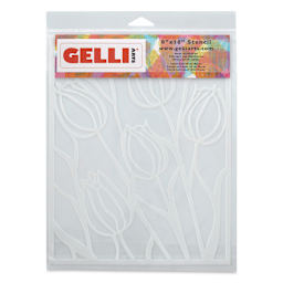 Gelli Arts Stencil - Tulip, 8" x 10", front of packaging