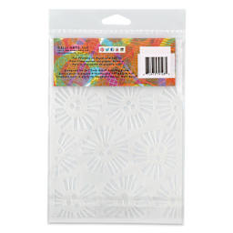 Gelli Arts Stencil - Abstract Flower, 5" x 7", back of packaging