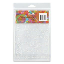 Gelli Arts Stencil - Script, 5" x 7", back of packaging