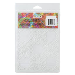 Gelli Arts Stencil - Edelweiss, 5" x 7" - back of packaging
