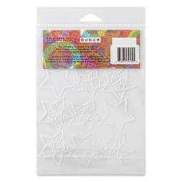 Gelli Arts Stencil - Holiday Stars, 5" x 7" - back of packaging