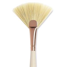 Blick x Raphaël L'Impressionniste Synthetic Bristle Brush - Fan, Size 12, Long Handle close up