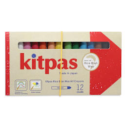 Kitpas Rice Wax Crayons - Assorted, Set of 12, packaging