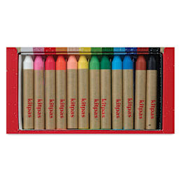 Kitpas Rice Wax Crayons - Assorted, Set of 12