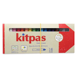 Kitpas Rice Wax Crayons - Assorted, Set of 16, front of packaging