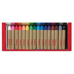 Kitpas Rice Wax Crayons - Assorted, Set of 16