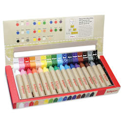 Kitpas Rice Wax Crayons - Assorted, Set of 16, open packaging