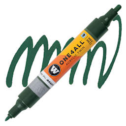 Molotow One4All Acrylic Twin Marker - Future Green marker and swatch